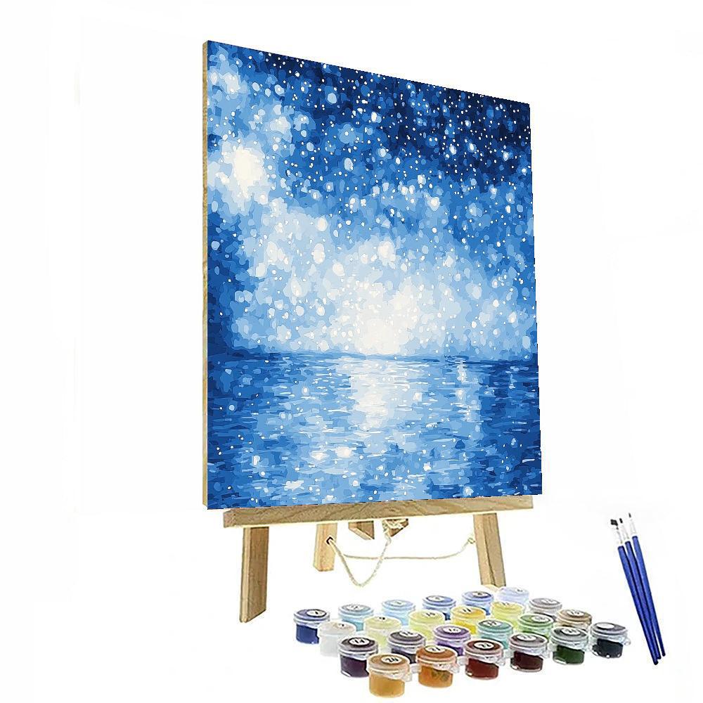 Georges Seurat Inspired Starlit Reverberations  Painting Number Kit