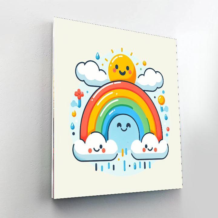 Cheery Rainbow DIY Paint By Numbers