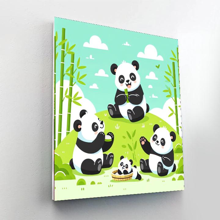 Panda Paradise Playtime Painting By Numbers Kit