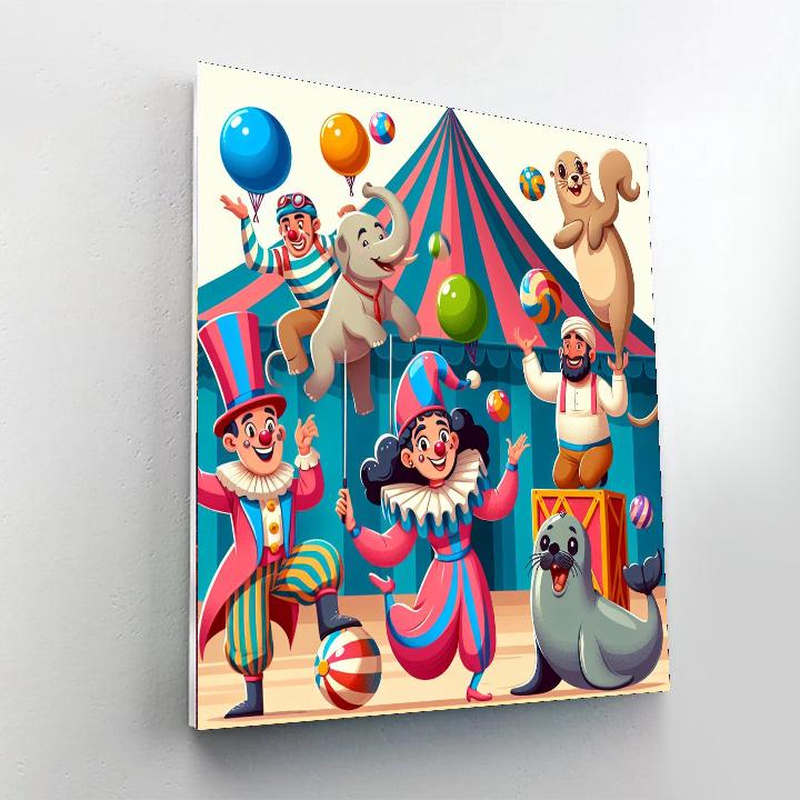 Funny Circus Antics Painting By Numbers Kit