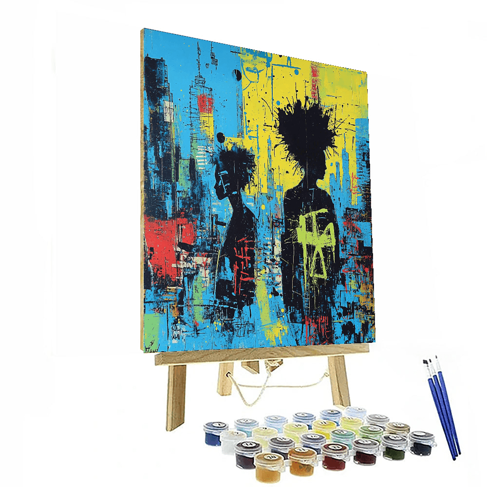 Jean-Michel Basquiat Inspired Whimsical Urban Serenade  Numbered Painting Kits