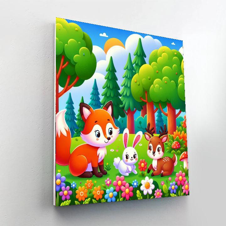 Lively Forest Adventure Paint By Numbers Art