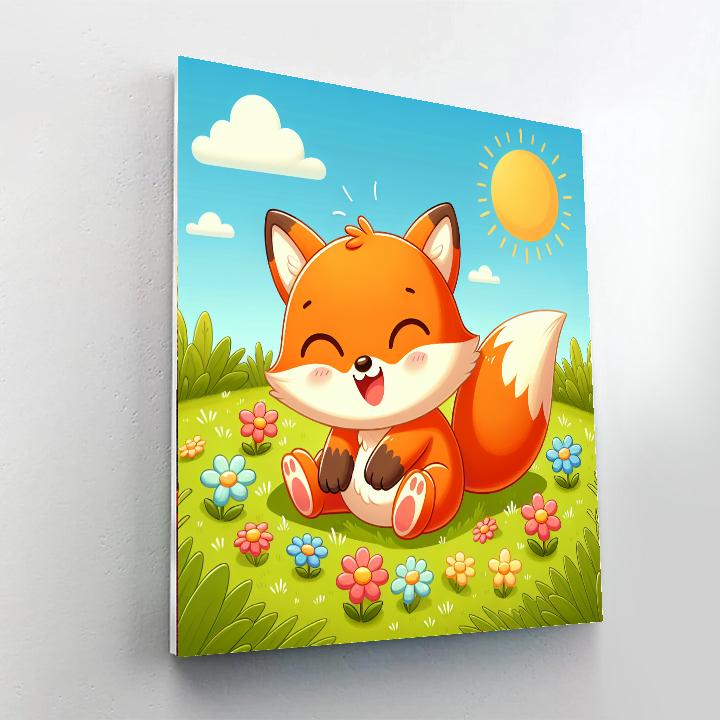 Playful Baby Fox Paint By Numbers Art