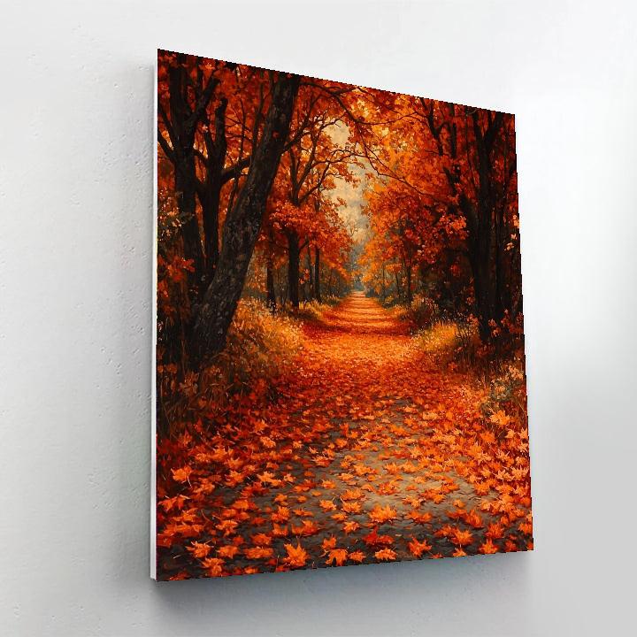 Thomas Cole Inspired Mystical Autumn Pathway  Number Painting
