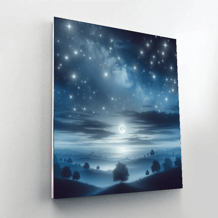 Moonlit Starry Sky Number Painting