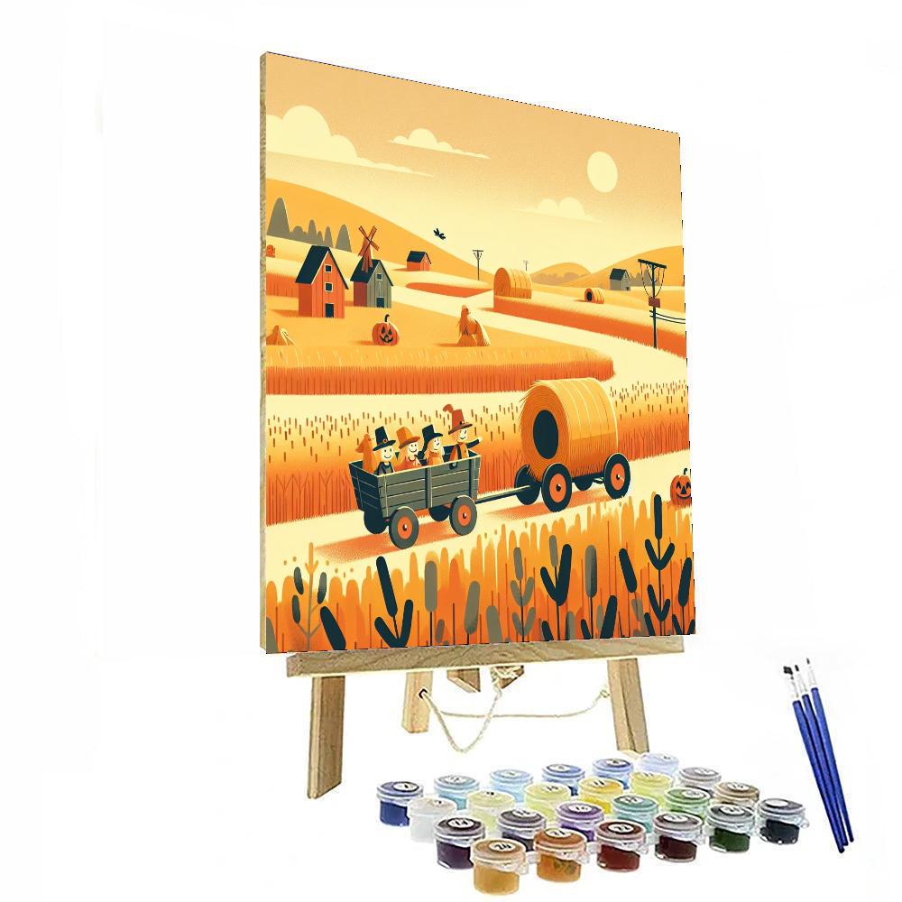 Happy Harvest Hayride Paint By Numbers Art