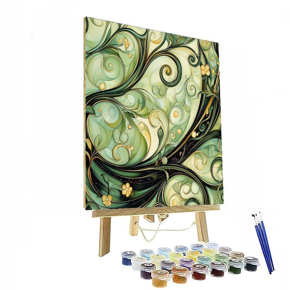 Alphonse Mucha Inspired Patterned Vines  Paint By Numbers Kits