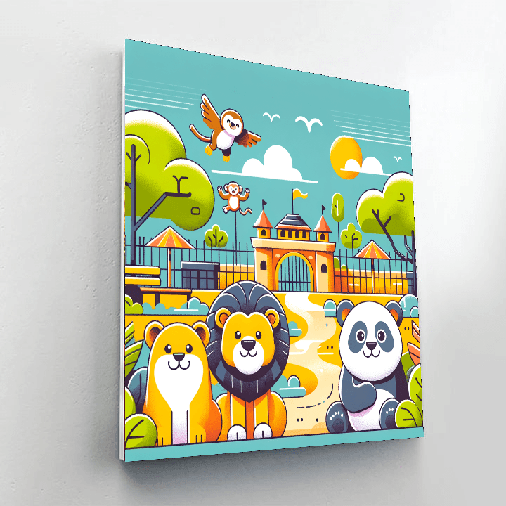 Funky Zoo Animals DIY Paint By Numbers