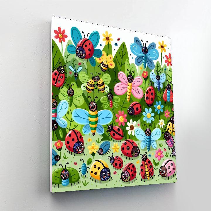 Lively Garden Of Insects Painting By Numbers Kit