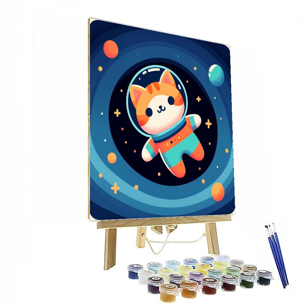 Cosmic Cat's Journey Paint By Color