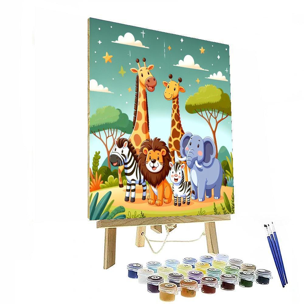 Colorful Safari Excursion Numbered Painting Kits