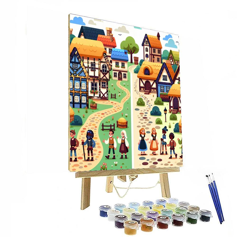Medieval Fairytale Village Painting Number Kit