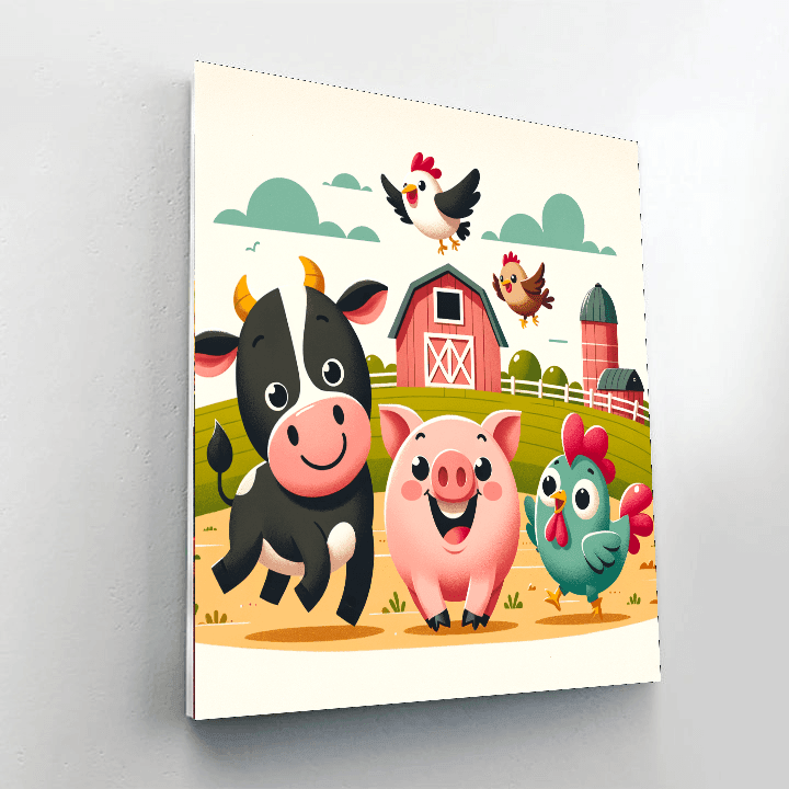 Happy Farmyard Friends Paint By Number