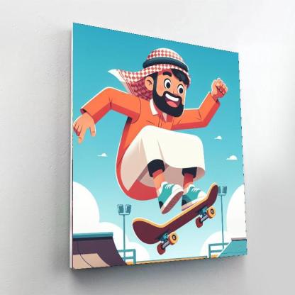 Dynamic Skateboarder Paint By Number