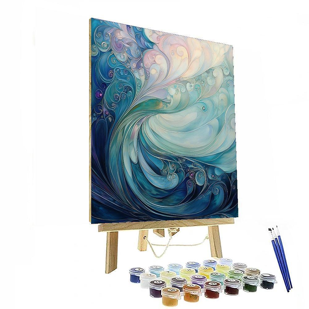 Alphonse Mucha Inspired Luminous Waves  Painting Number Kit