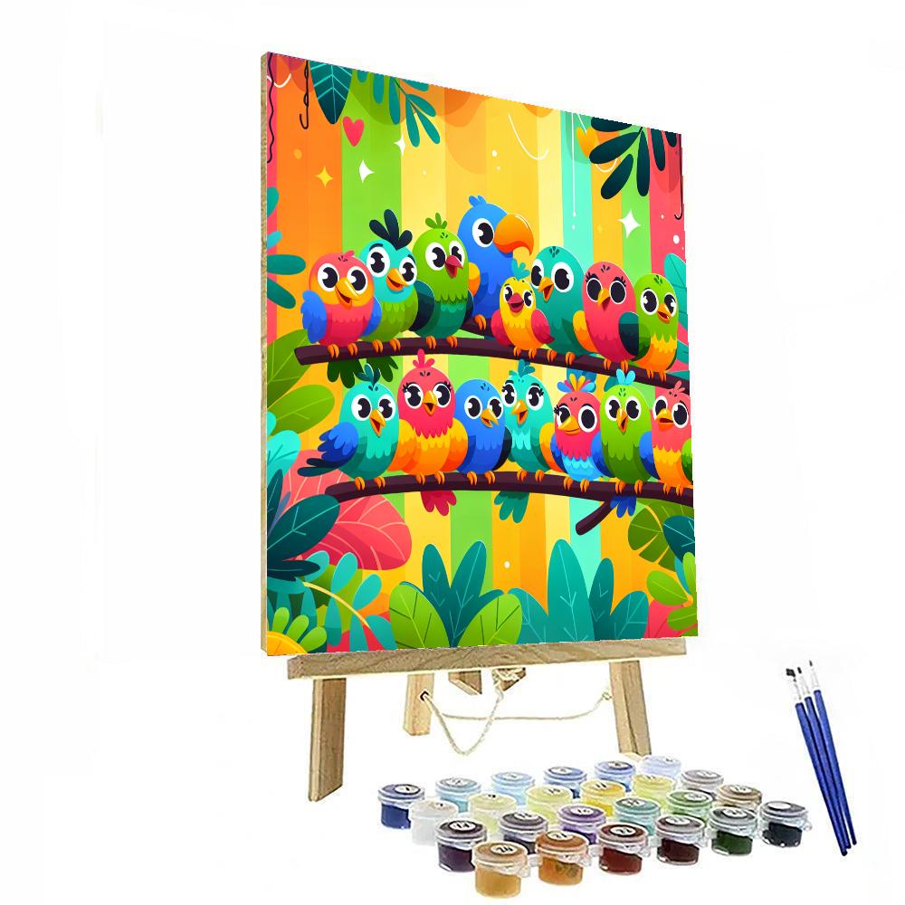 Vibrant Jungle Bird Paradise Paint By Numbers Art