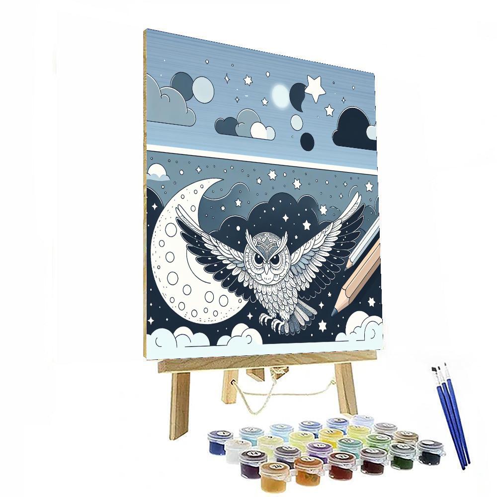 Wondrous Owl's Nighttime Quest Paint By Color