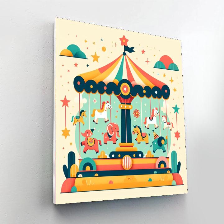 Circus Carousel Whirl Paint By Numbers Art