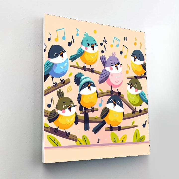 Charming Chickadee Chorus Painting Number Kit