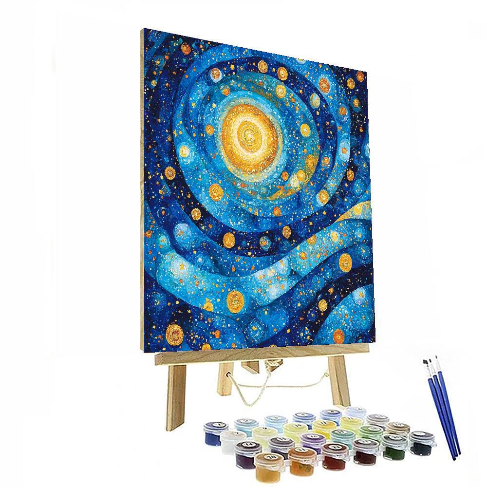 Gustav Klimt Inspired Cosmic Resonance  Paint By Numbers Kits