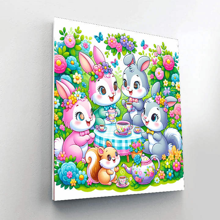 Charming Tea Party In The Garden Painting By Numbers Kit