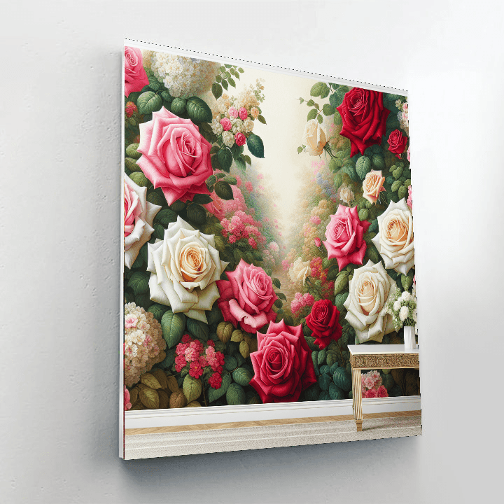 Elegant Rose Garden Paint By Numbers Art