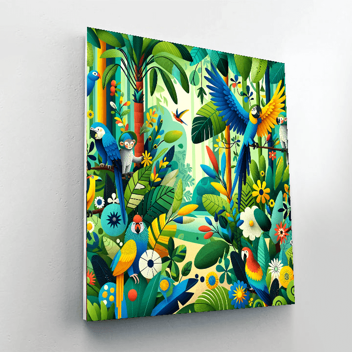 Joyful Rainforest Adventure Paint By Numbers