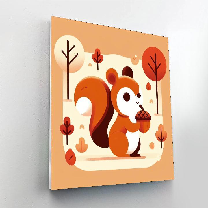 Clever Little Squirrels Paint By Number