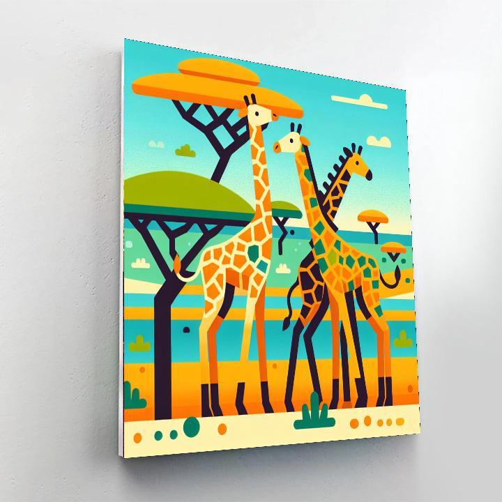 Giraffe's Towering Tale Paint By Number