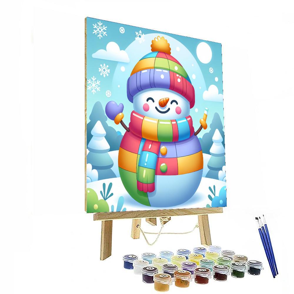 Colorful Snowman Painting By Numbers Kit