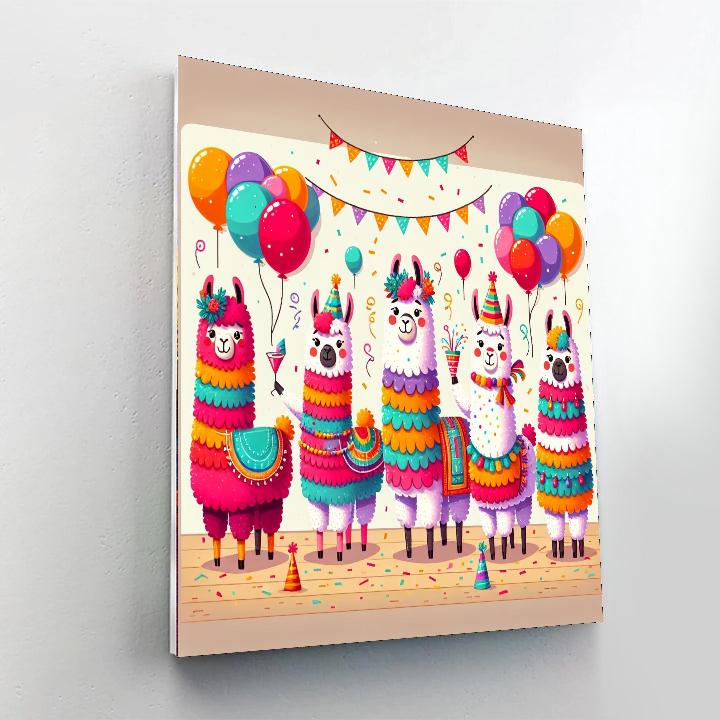 Lively Llama Celebration Painting By Numbers Kit