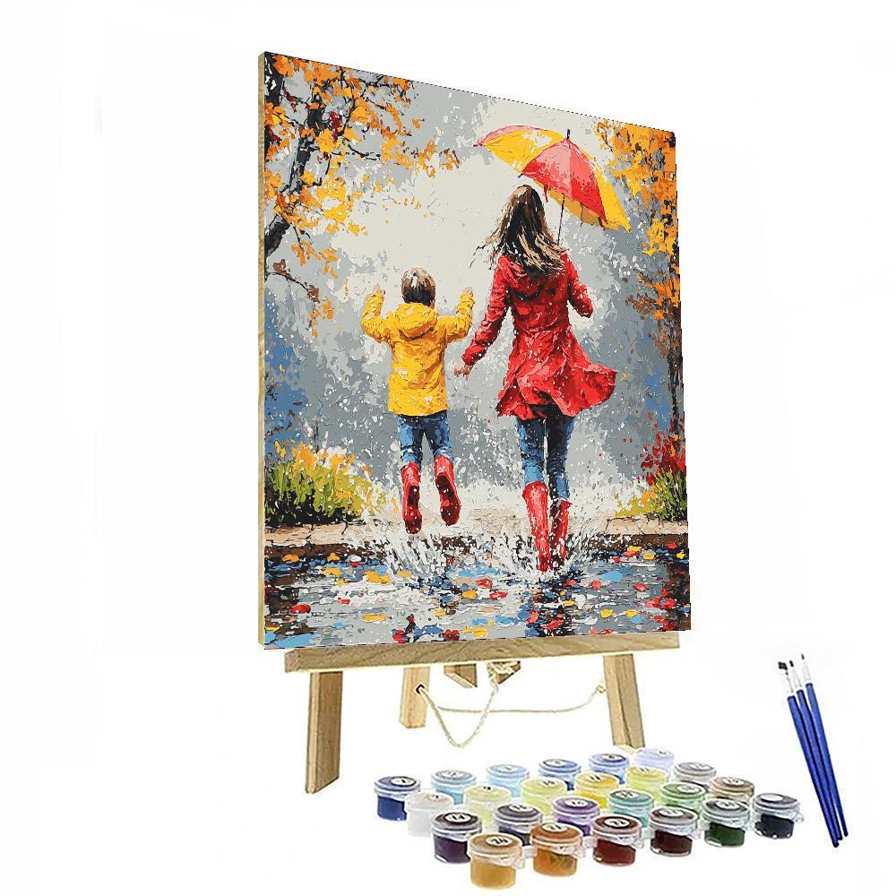 Raindrops And Puddle Hops Number Painting