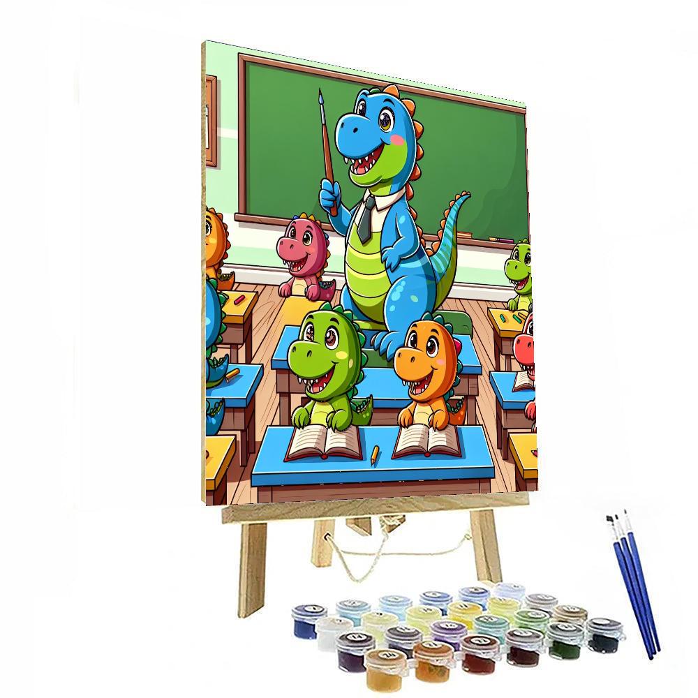 Dino School Painting Number Kit