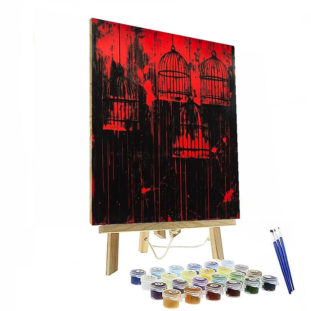 Banksy Inspired Caged Voices  DIY Paint By Numbers