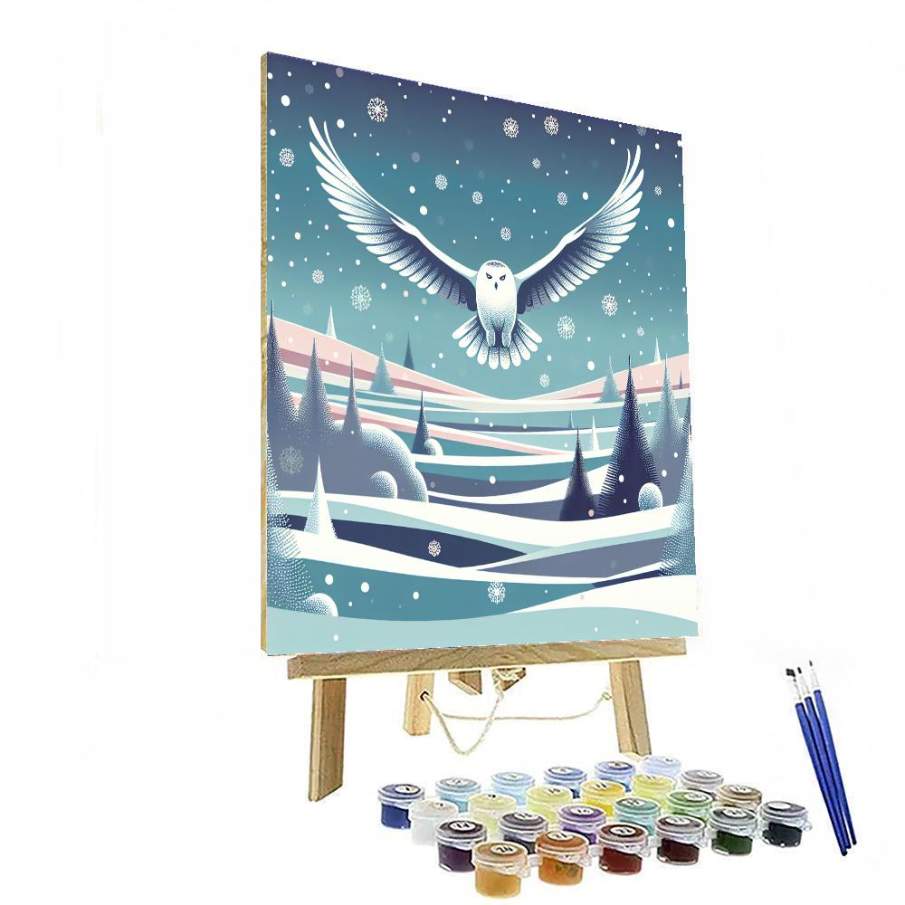Snowy Owl Flight Painting By Numbers Kit