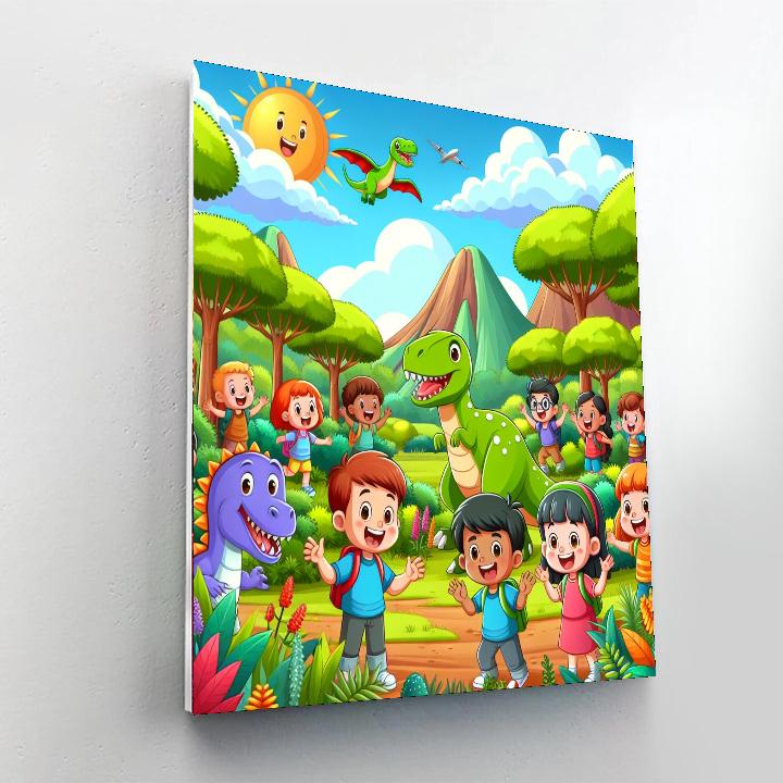 Dinosaur Expedition Day Painting Number Kit