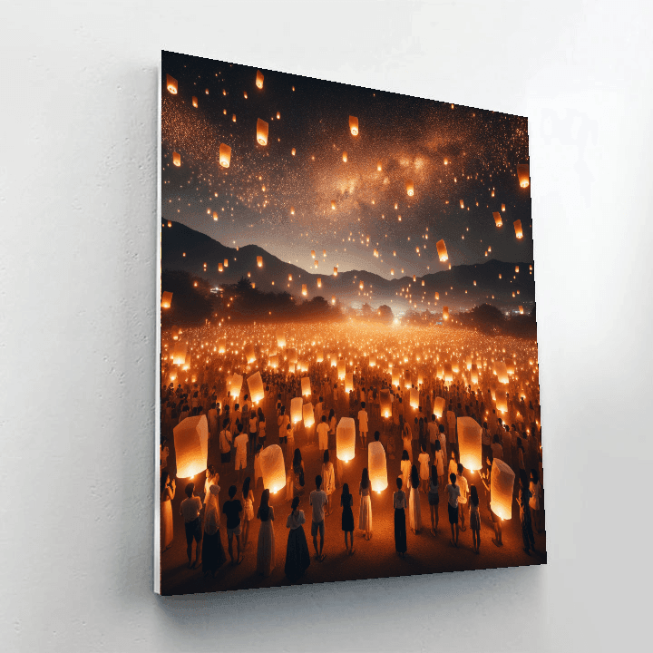 Yi Peng Lantern Festival - Chiang Mai, Thailand Painting Number Kit