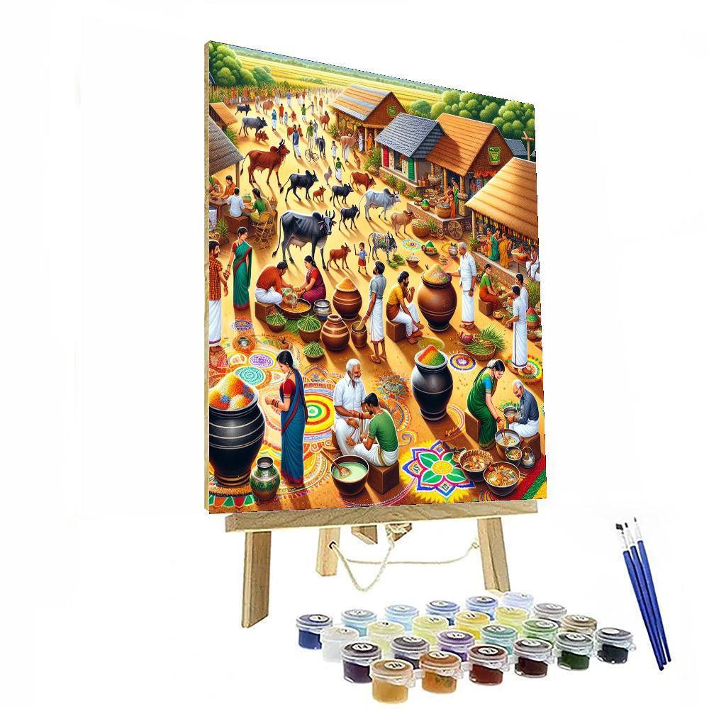Pongal Festival - Tamil Nadu, India Painting Number Kit