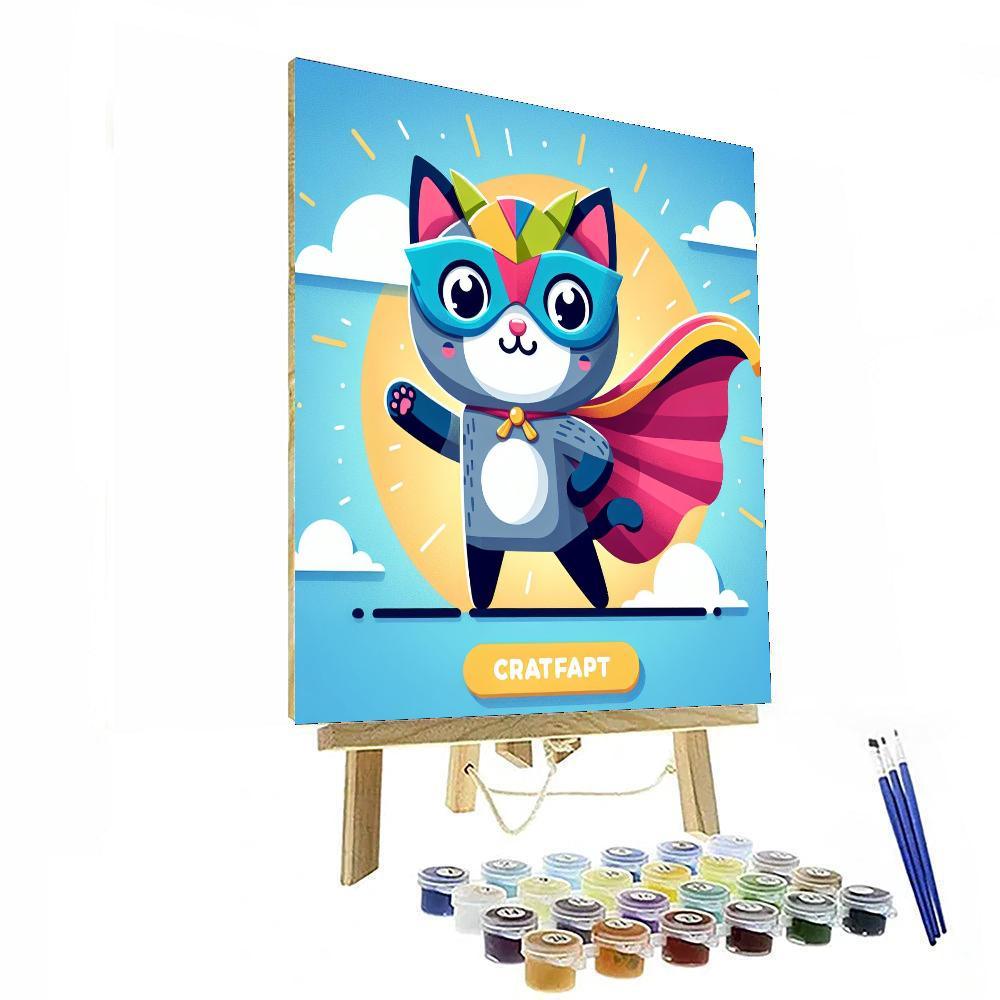 Superhero Cat Numbered Painting Kits