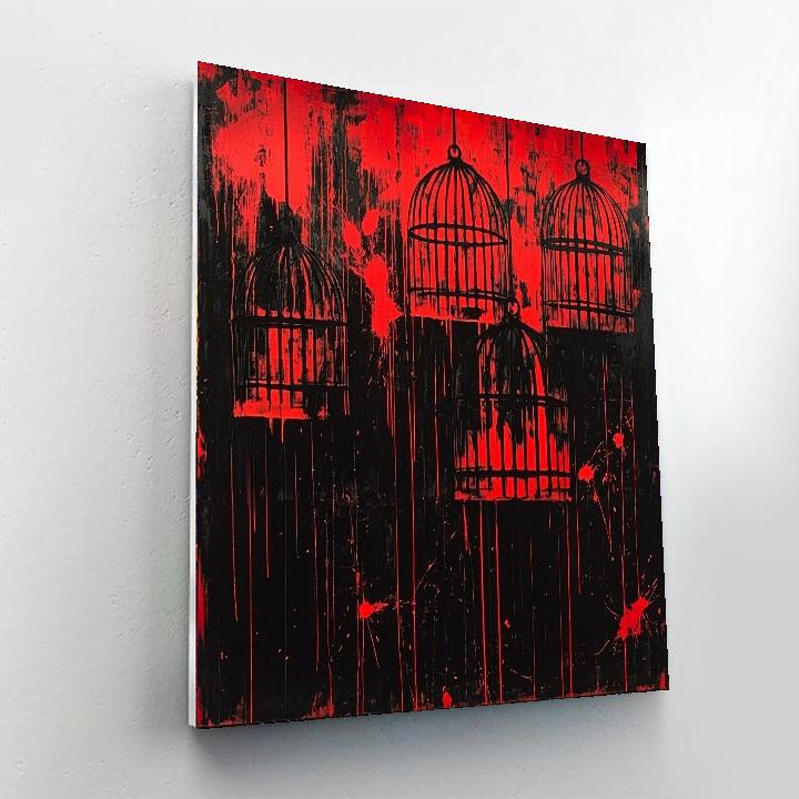 Banksy Inspired Caged Voices  DIY Paint By Numbers