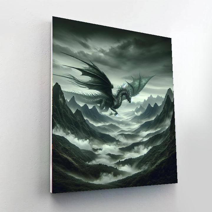 Dragon's Mystic Flight Paint By Number