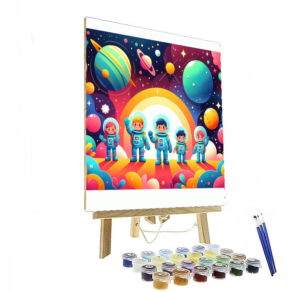 Funky Space Expedition Paint By Numbers Art