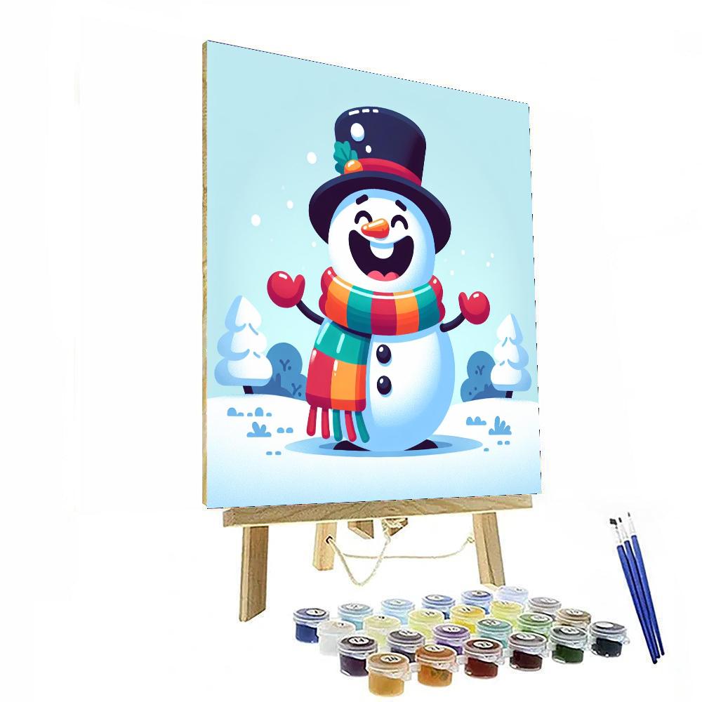 Excited Snowman Painting By Numbers Kit