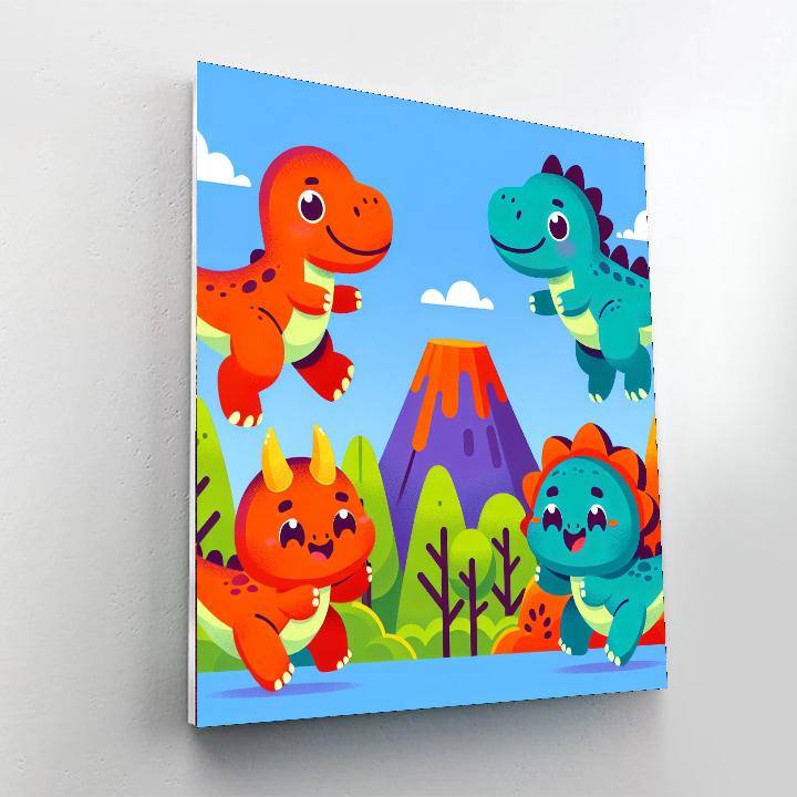 Bouncy Dinosaur Friends Painting By Numbers Kit