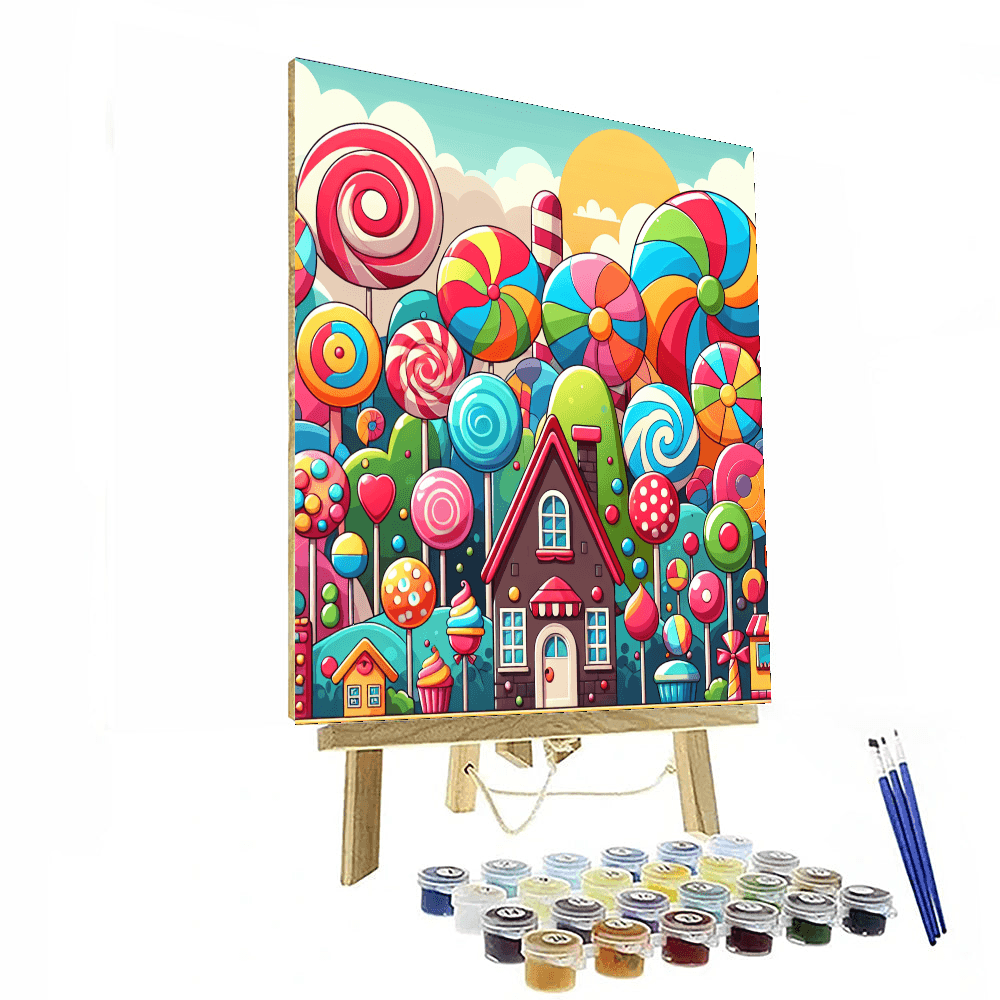 Candy Land Adventure Painting By Numbers Kit