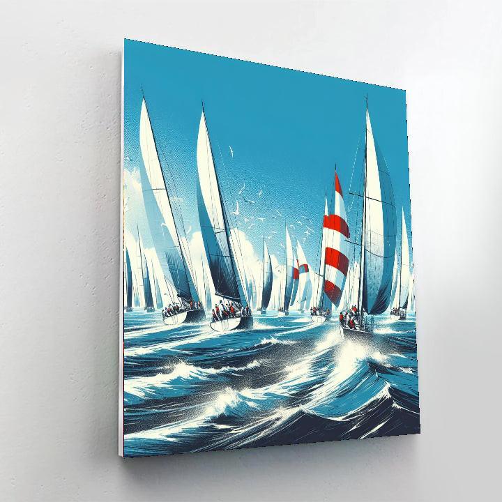 Nautical Sailboat Regatta Painting By Numbers Kit