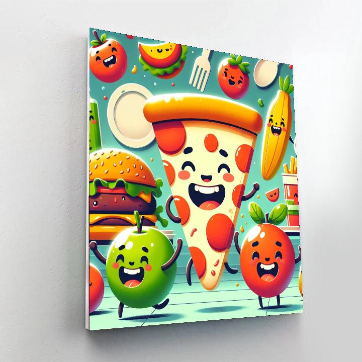 Funny Food Adventures Painting Number Kit