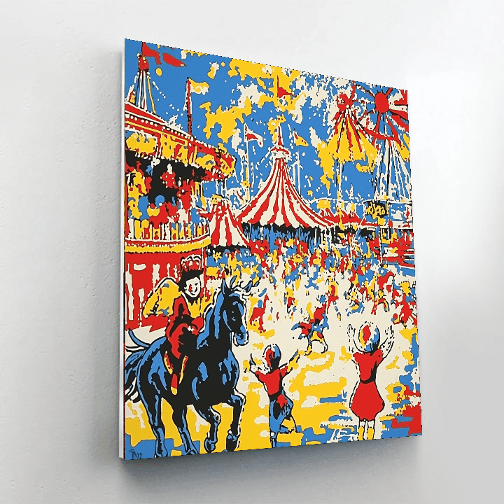 Keith Haring Inspired Whimsical Circus Delight  Paint By Number