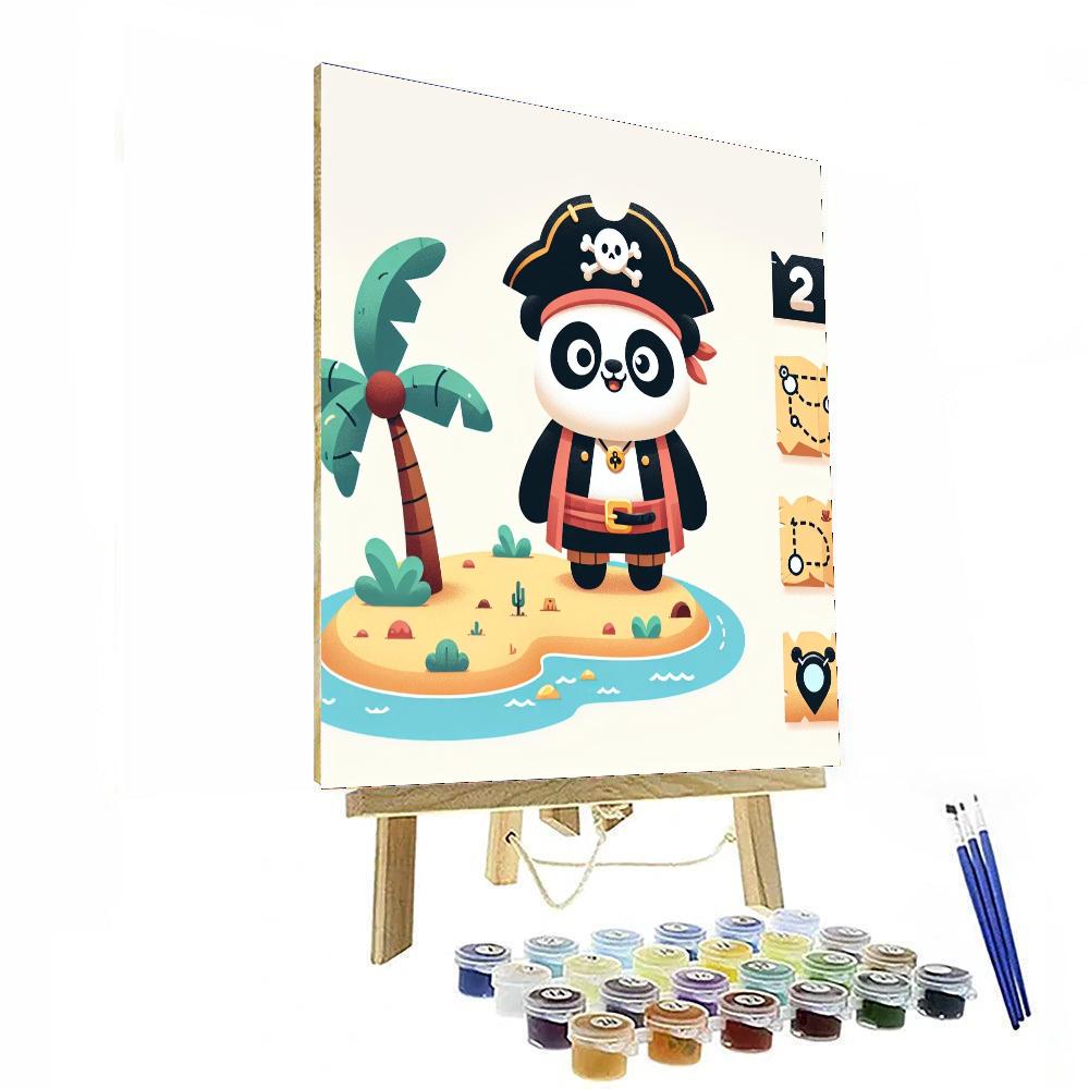 Playful Pirate Panda Paint By Numbers Art