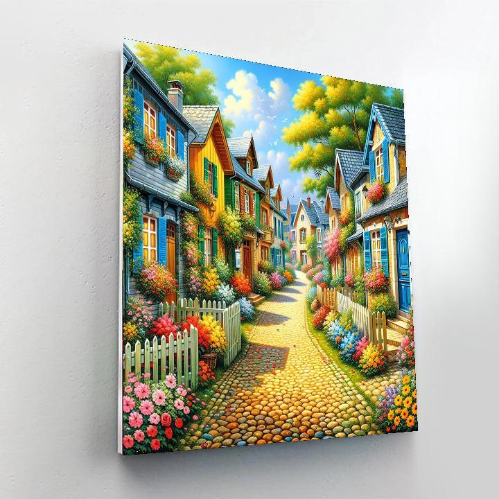 Charming Village Pathway Paint By Numbers Art